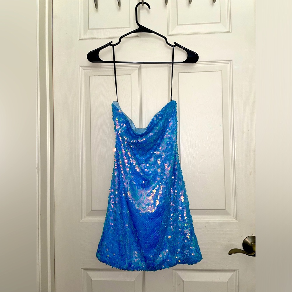 Blue Sequin Dress